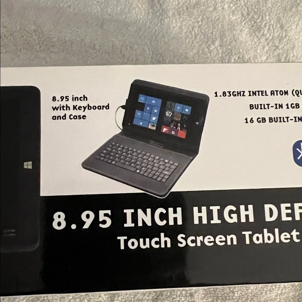 Black Windows 10 Tablet with Keyboard